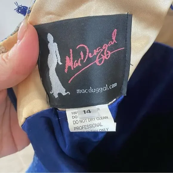 MAC DUGGAL | Navy Blue Evening Ball Gown 65841R - Picture 7 of 16